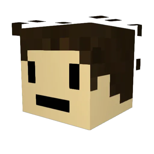 Aboymine Minecraft avatar head, 3D render