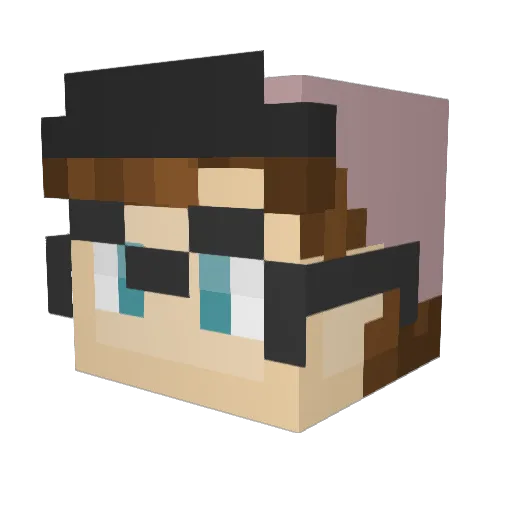 AbrahamEthernet Minecraft avatar head, 3D render
