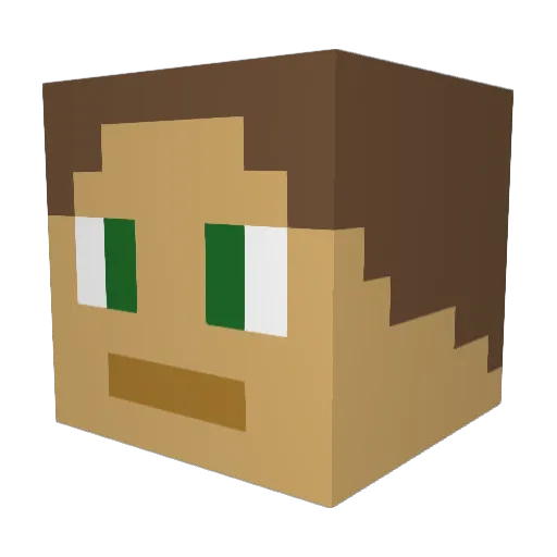 AbraxisU Minecraft avatar head, 3D render
