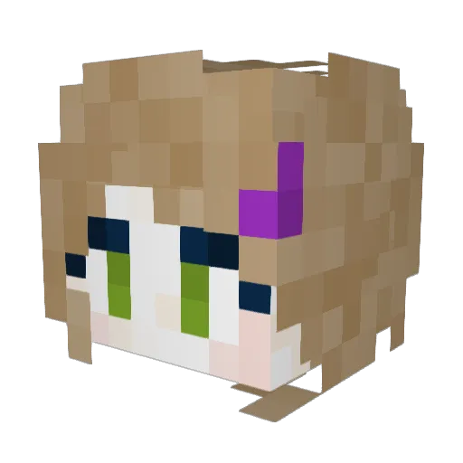 AbsentAbigail Minecraft avatar head, 3D render