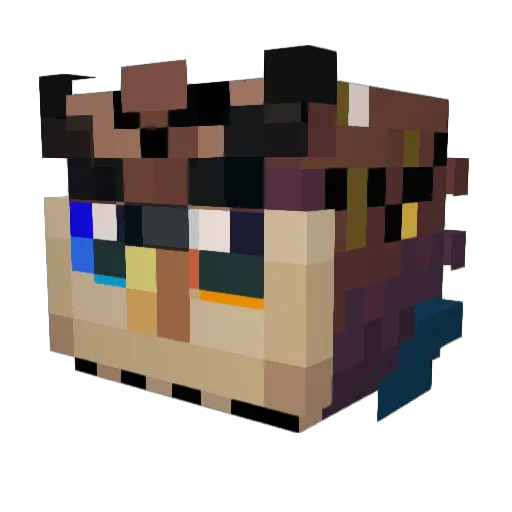 AbsentOwl Minecraft avatar head, 3D render