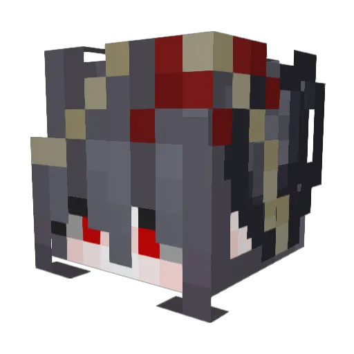 AbsentRin Minecraft avatar head, 3D render