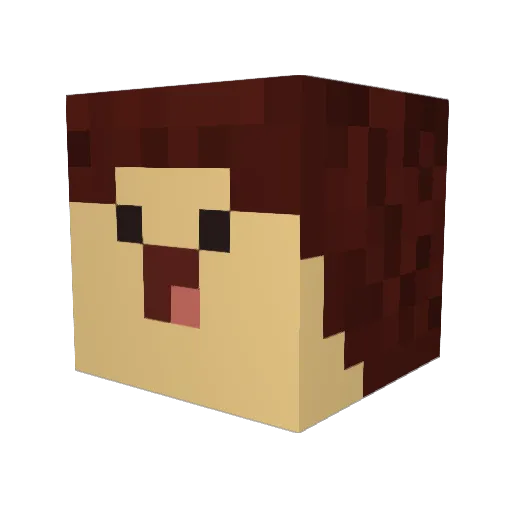 AbsolutDumm_ Minecraft avatar head, 3D render