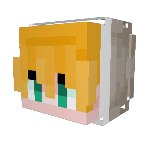AbstactLight Minecraft avatar head, 3D render