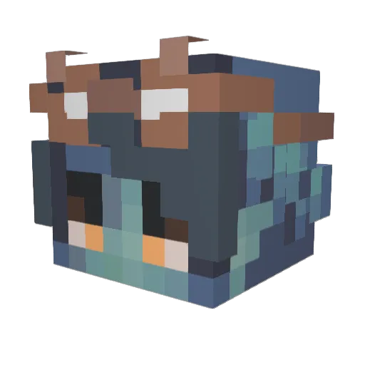 AbstientParanoi Minecraft avatar head, 3D render