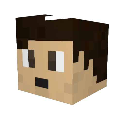 AbsurdGamble Minecraft avatar head, 3D render
