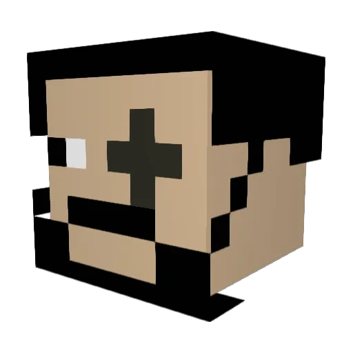 Abu7alawa Minecraft avatar head, 3D render