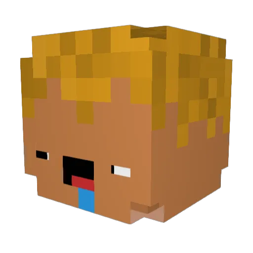 Abuel Minecraft avatar head, 3D render
