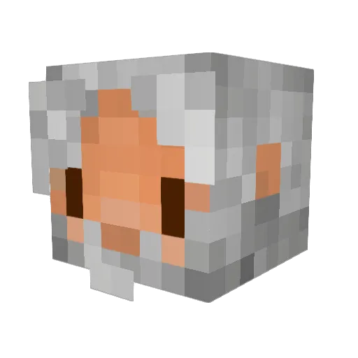 Abuelito Minecraft avatar head, 3D render