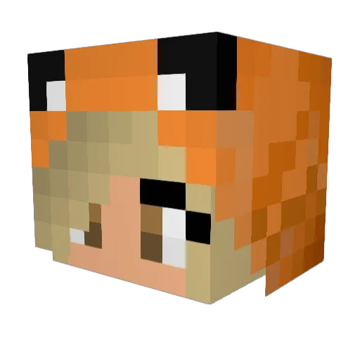 Abunnylol Minecraft avatar head, 3D render