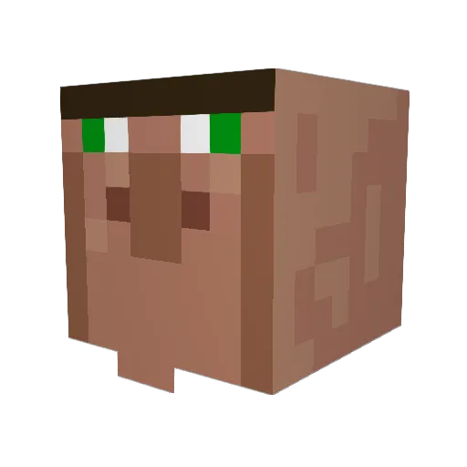 Aburpt Minecraft avatar head, 3D render