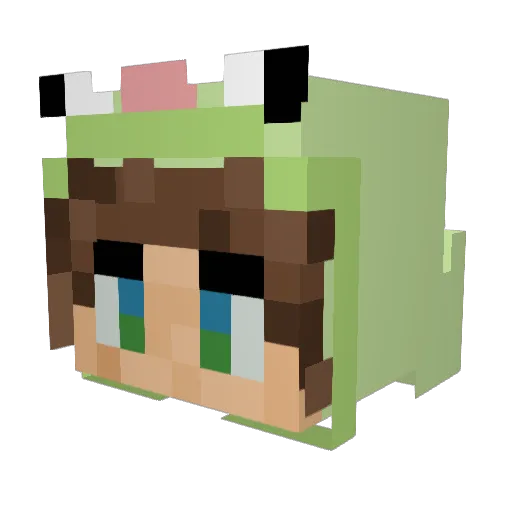 Abuts Minecraft avatar head, 3D render