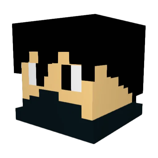 Abyss04 Minecraft avatar head, 3D render