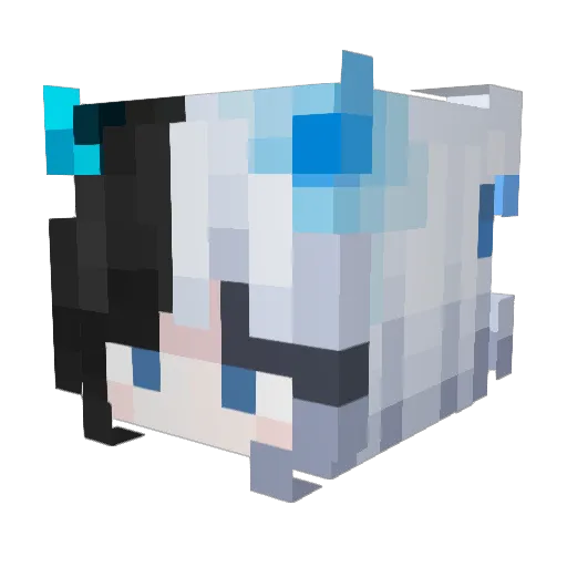 Abyss1024YuanLuo Minecraft avatar head, 3D render
