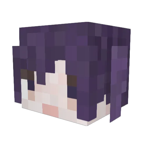 Abyss_chan Minecraft avatar head, 3D render