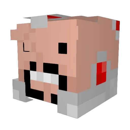 Abyszy Minecraft avatar head, 3D render