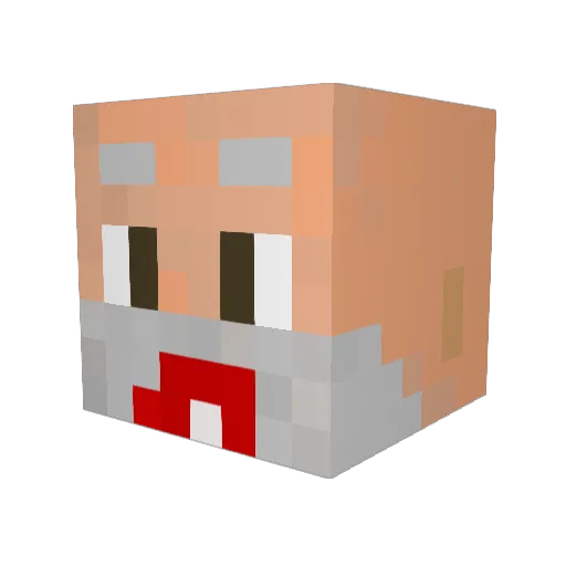 AcExDeidara Minecraft avatar head, 3D render