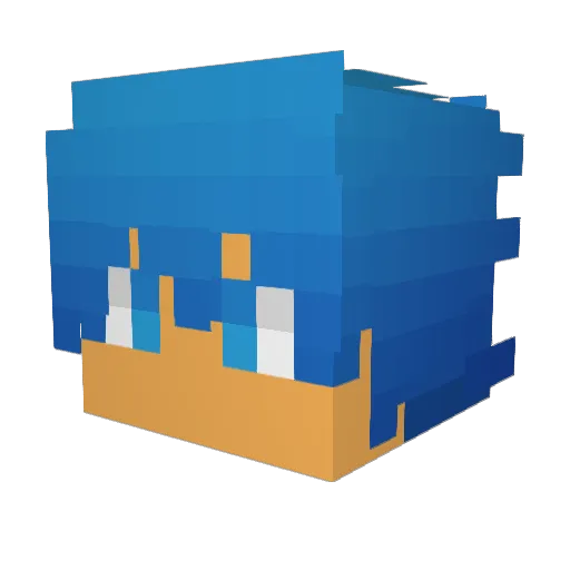 AcVenix Minecraft avatar head, 3D render