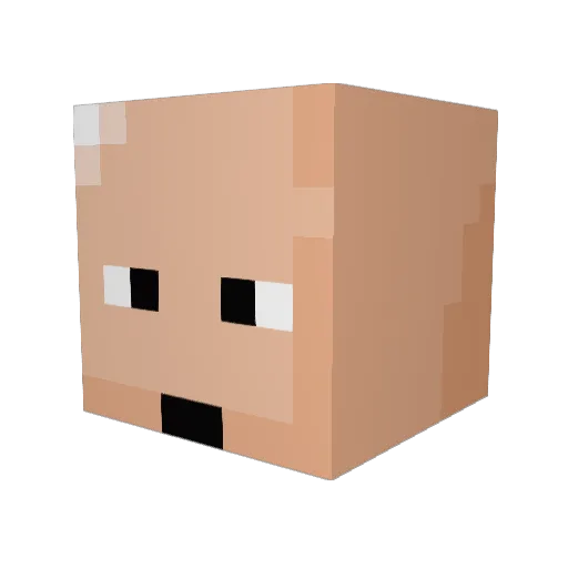 Ac_hu Minecraft avatar head, 3D render