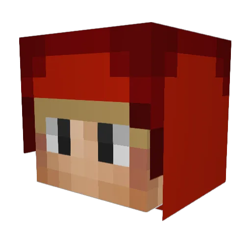 Acalamiamiam Minecraft avatar head, 3D render