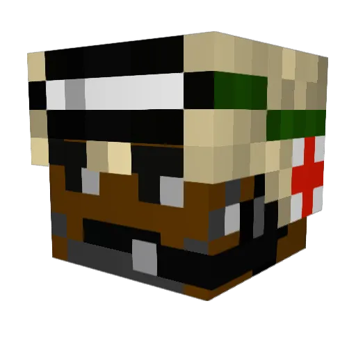 Accedent Minecraft avatar head, 3D render
