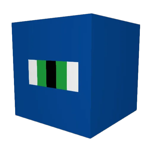 Acceii Minecraft avatar head, 3D render