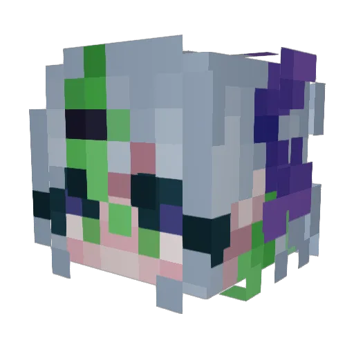 Accelem Minecraft avatar head, 3D render
