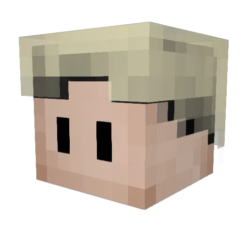 Accl Minecraft avatar head, 3D render