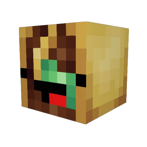 Accountant Minecraft avatar head, 3D render