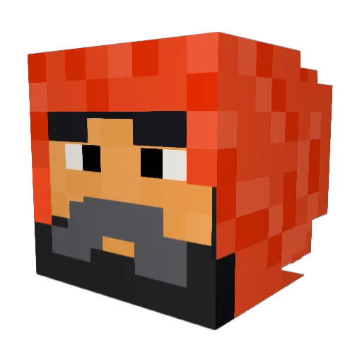 AccusingMage Minecraft avatar head, 3D render