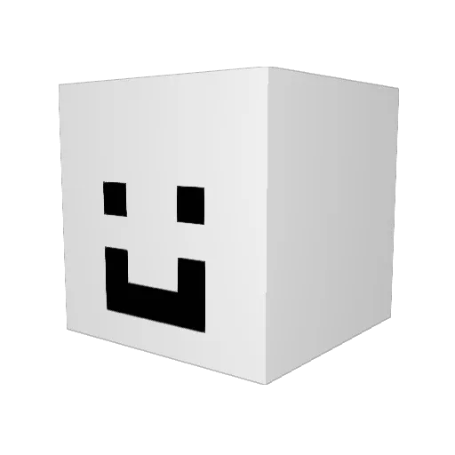 Accusings Minecraft avatar head, 3D render