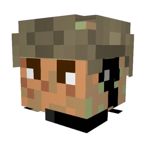 AceBeaker Minecraft avatar head, 3D render