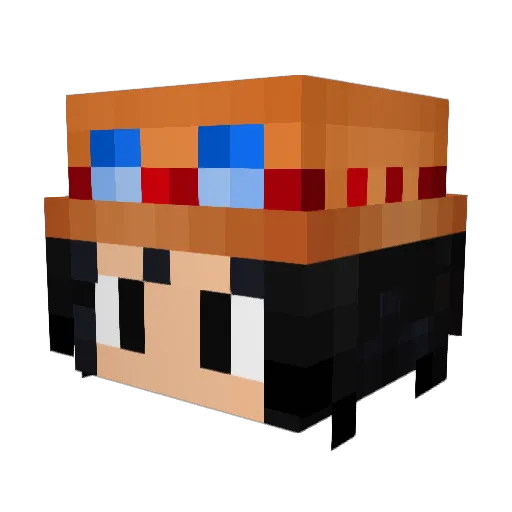 AceFang Minecraft avatar head, 3D render