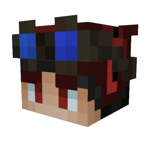AceJet Minecraft avatar head, 3D render