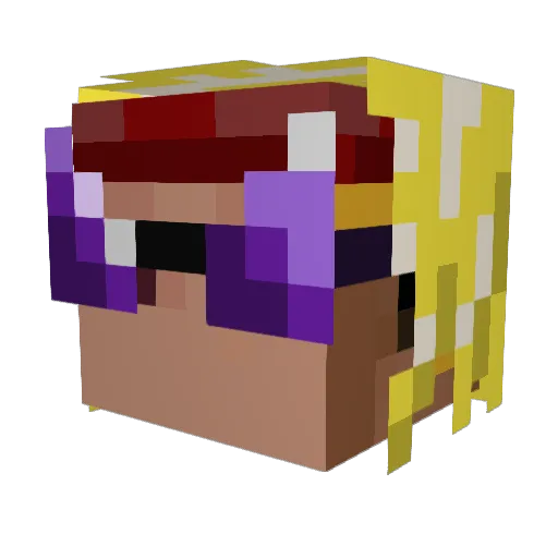 AceValient Minecraft avatar head, 3D render