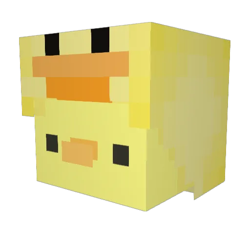 Ace_Duckling Minecraft avatar head, 3D render