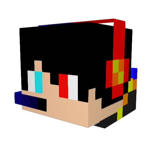 Ace_R Minecraft avatar head, 3D render