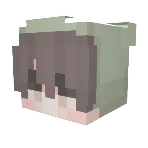 Ace_kun Minecraft avatar head, 3D render