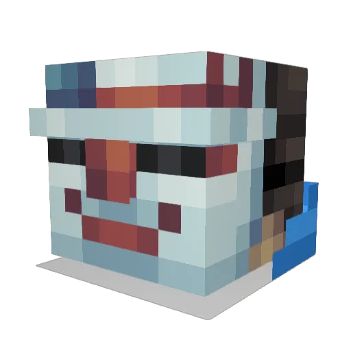 AcedRespawn Minecraft avatar head, 3D render