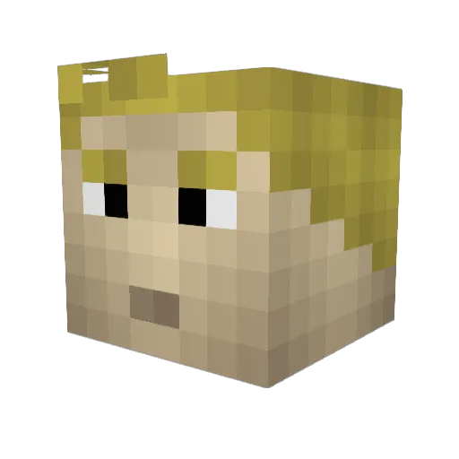 Acedew Minecraft avatar head, 3D render