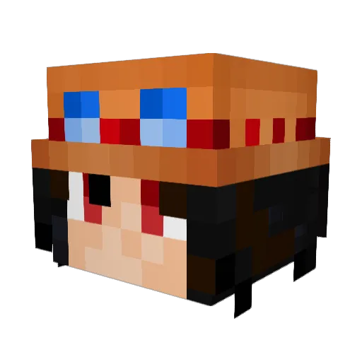 Aceheartie Minecraft avatar head, 3D render