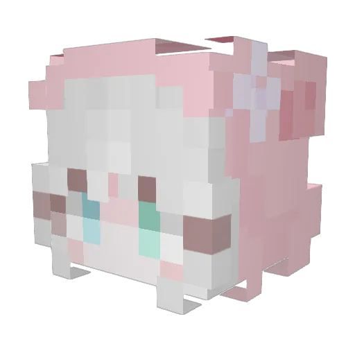 Acehua Minecraft avatar head, 3D render