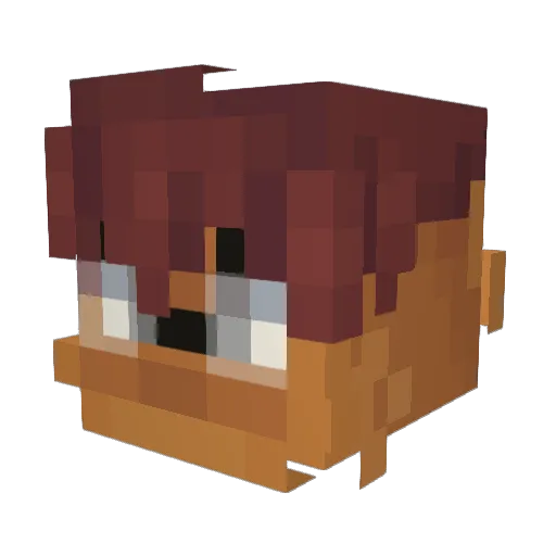 Acelled Minecraft avatar head, 3D render