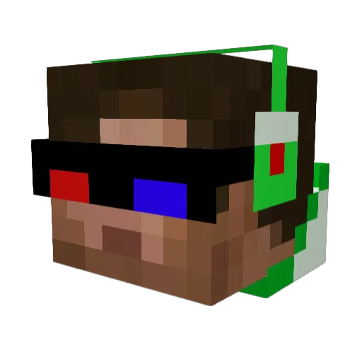 Acelot Minecraft avatar head, 3D render