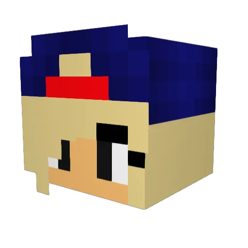 Acelya68 Minecraft avatar head, 3D render
