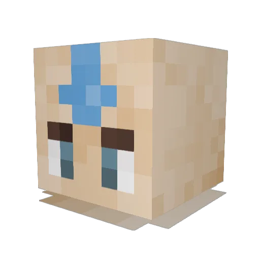 Aceousss Minecraft avatar head, 3D render