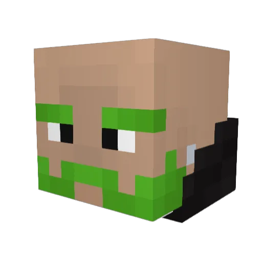Acepegi Minecraft avatar head, 3D render