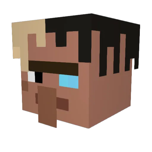 Aces319 Minecraft avatar head, 3D render