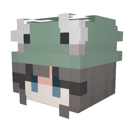 Aces_corner Minecraft avatar head, 3D render