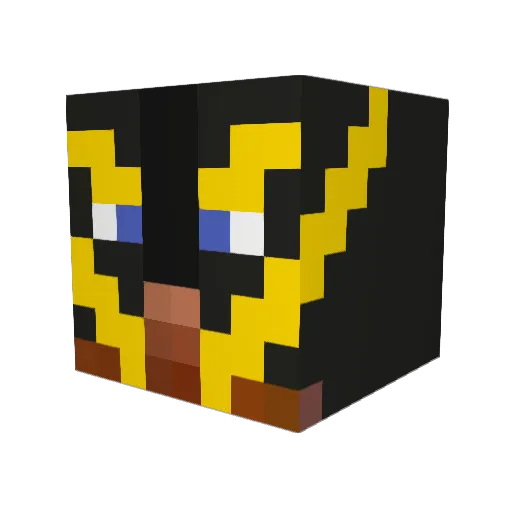 Acheri Minecraft avatar head, 3D render